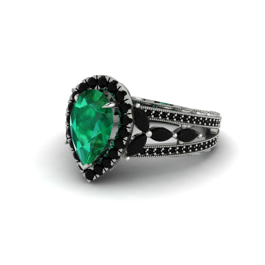 Emerald Imperial Blossom Engagement Ring - April No. 36