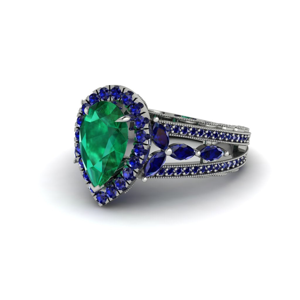 Emerald Imperial Blossom Engagement Ring - April No. 66