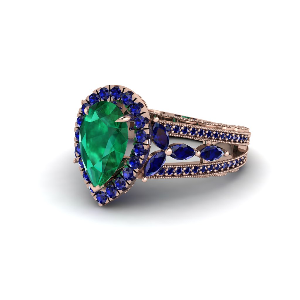 Emerald Imperial Blossom Engagement Ring - April No. 65