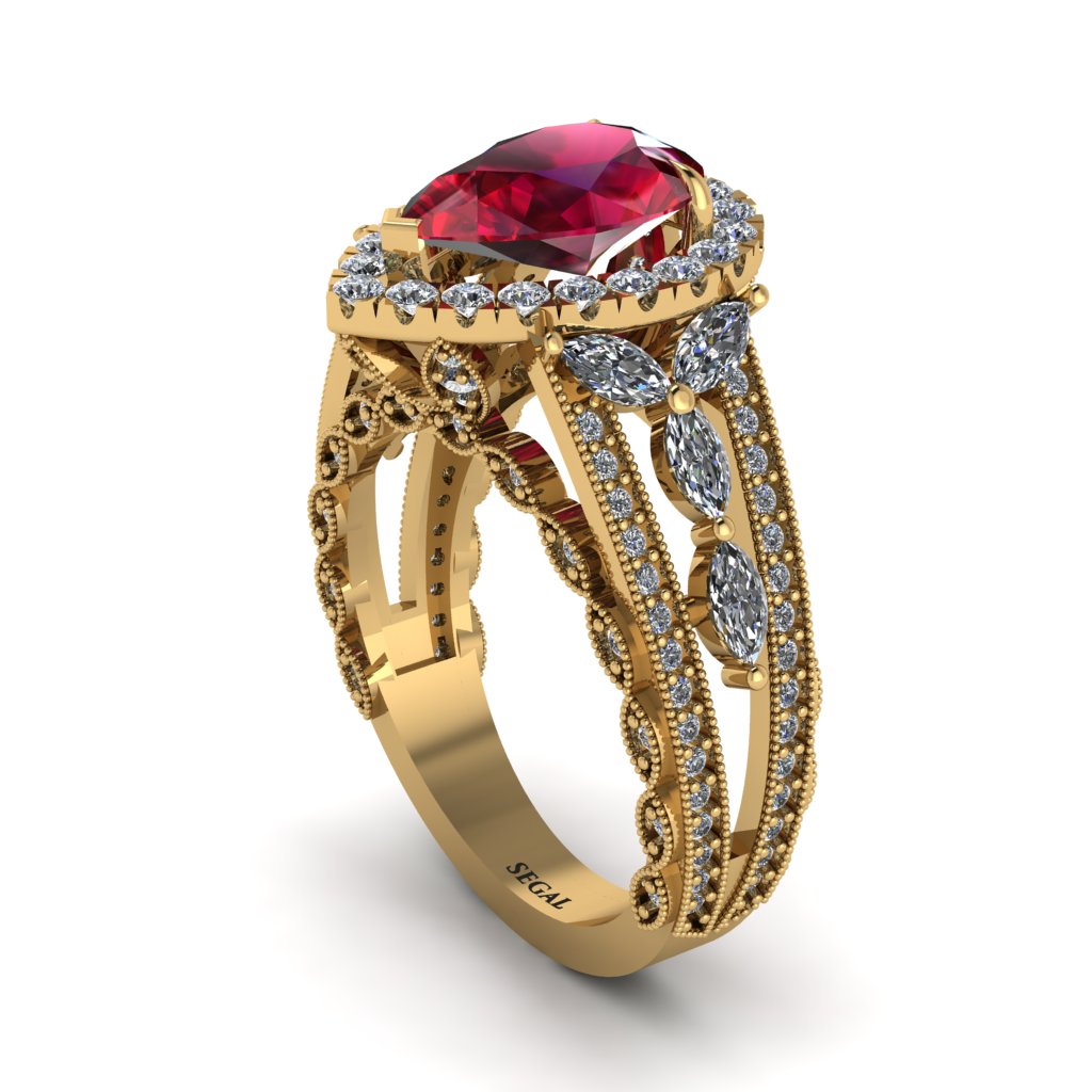 Ruby Imperial Blossom Engagement Ring - April No. 10