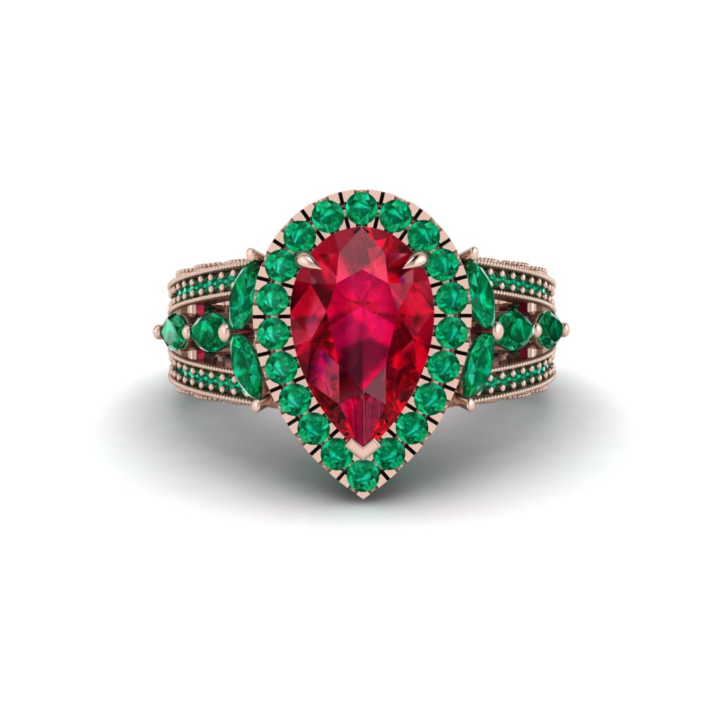 Ruby Imperial Blossom Engagement Ring - April No. 26
