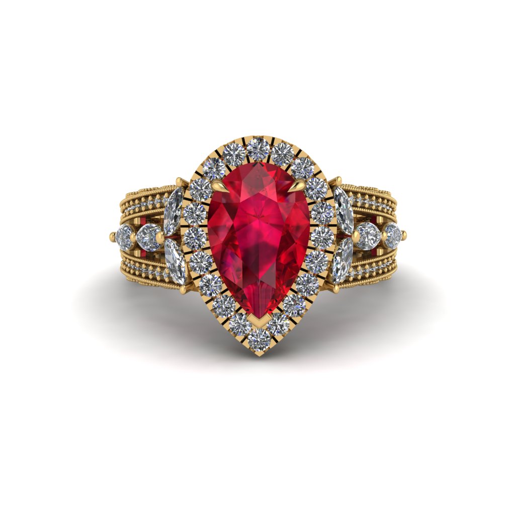 Ruby Imperial Blossom Engagement Ring - April No. 10