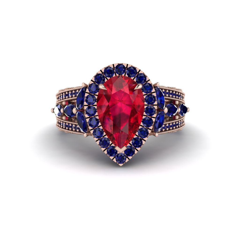 Ruby Imperial Blossom Engagement Ring - April No. 71