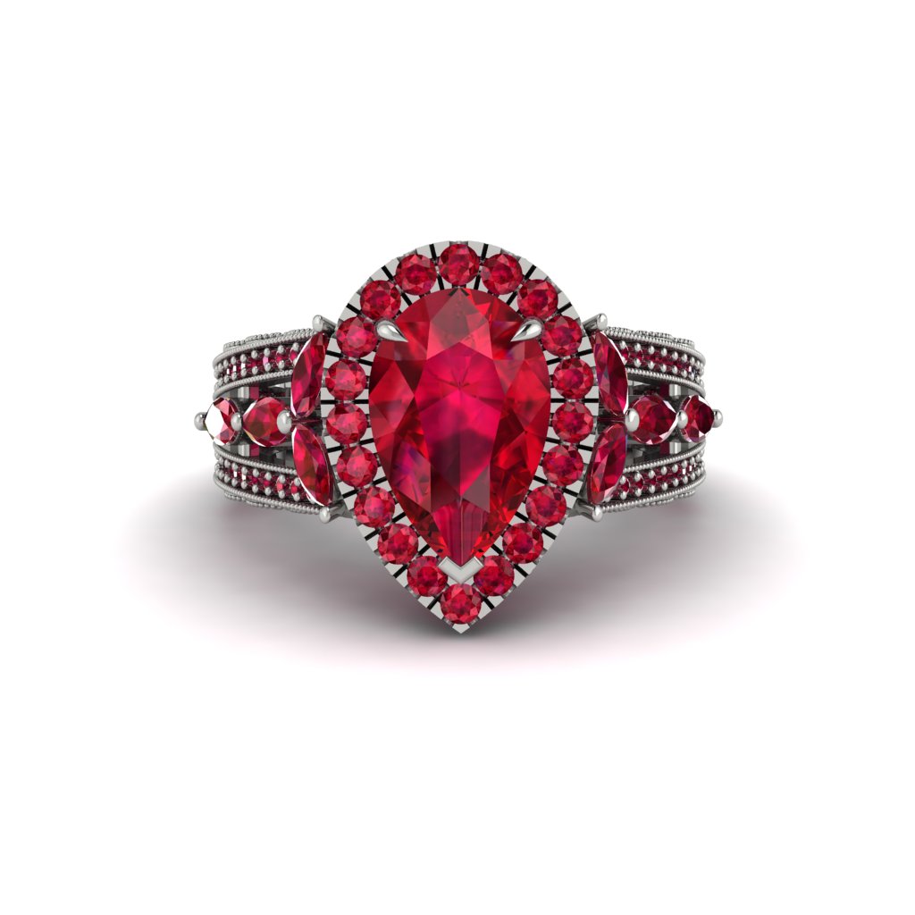 Ruby Imperial Blossom Engagement Ring - April No. 57