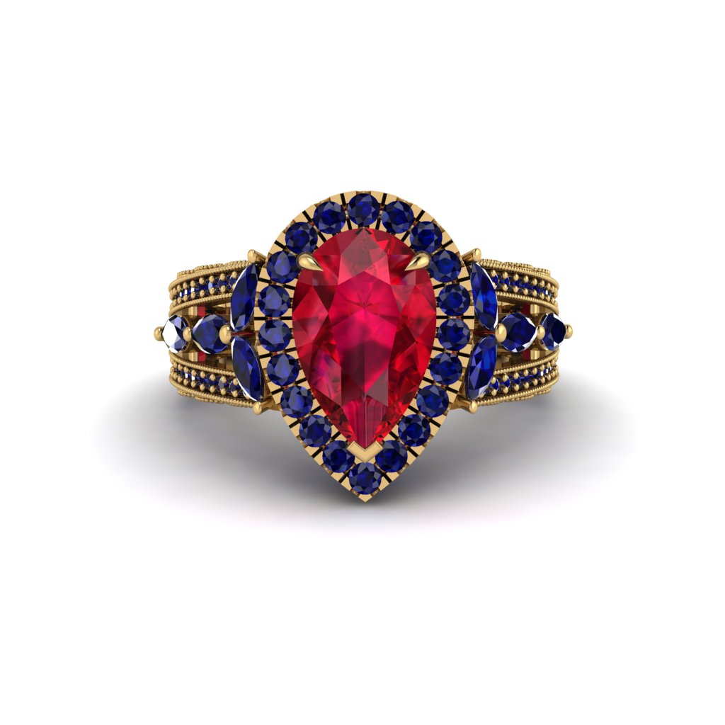 Ruby Imperial Blossom Engagement Ring - April No. 70