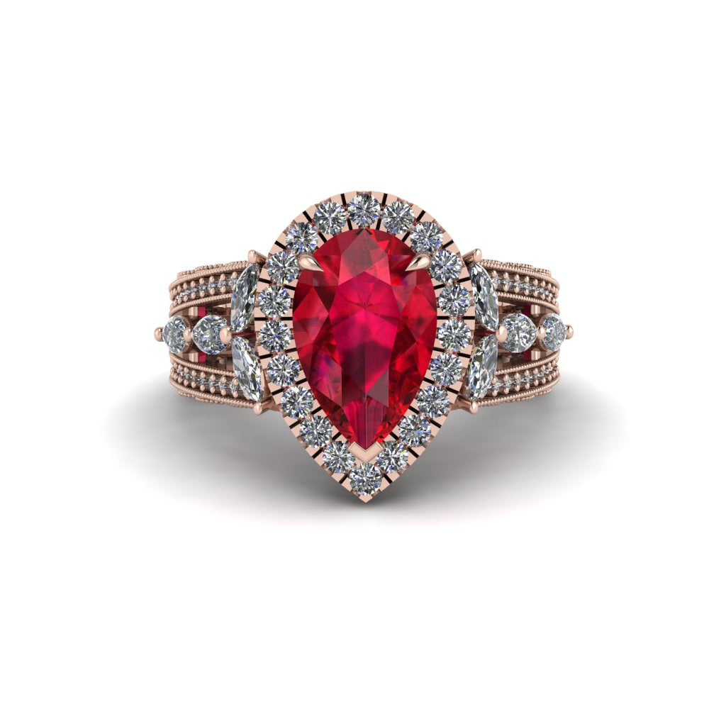 Ruby Imperial Blossom Engagement Ring - April No. 11