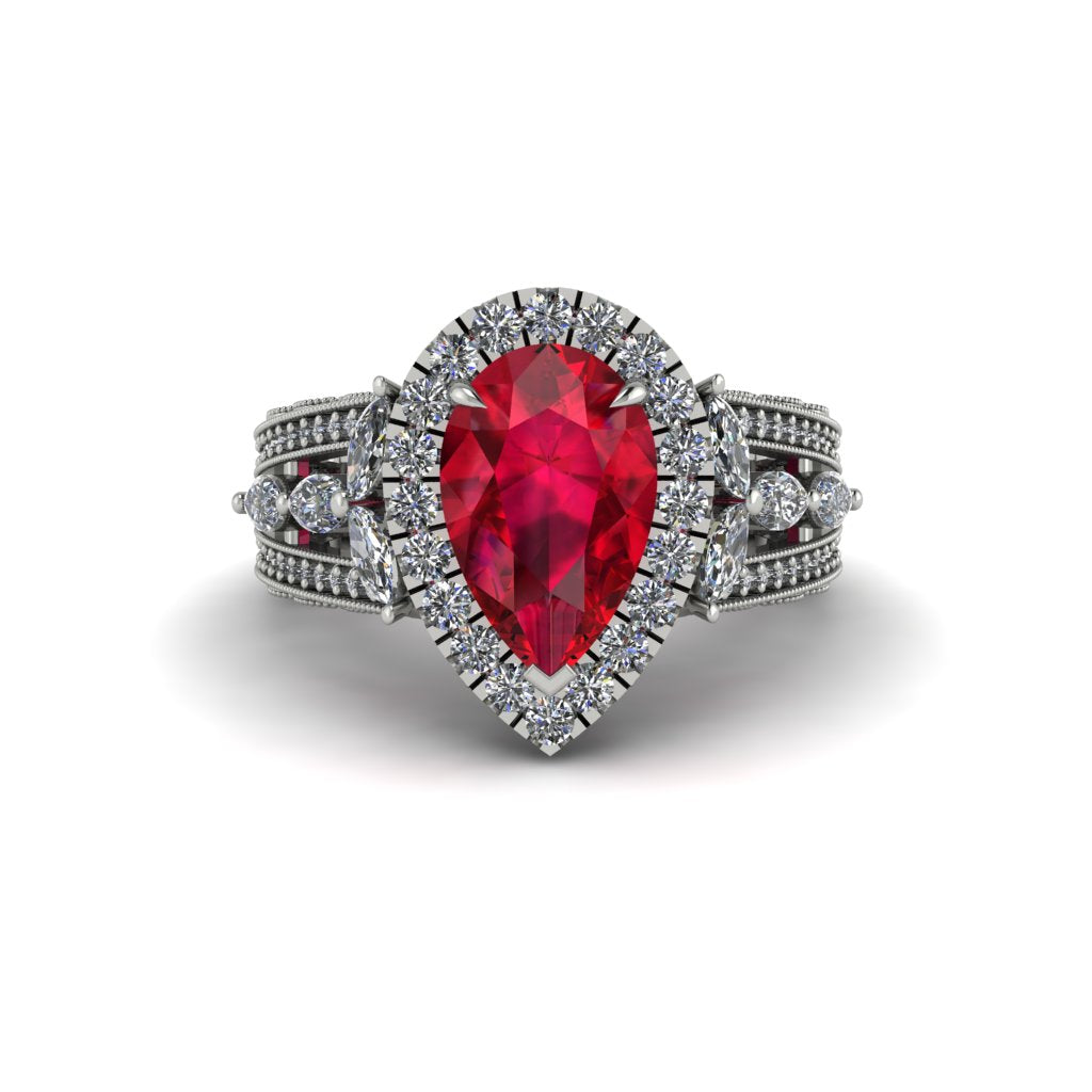 Ruby Imperial Blossom Engagement Ring - April No. 12