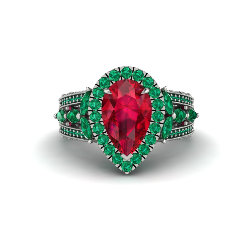 Ruby Imperial Blossom Engagement Ring - April No. 27