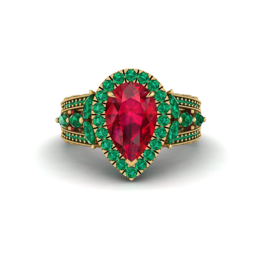 Ruby Imperial Blossom Engagement Ring - April No. 25