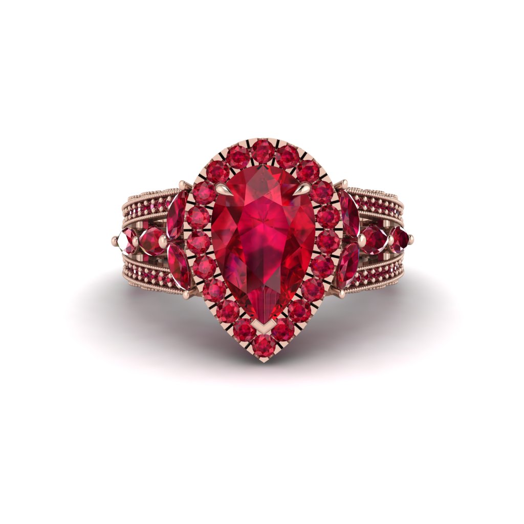 Ruby Imperial Blossom Engagement Ring - April No. 56