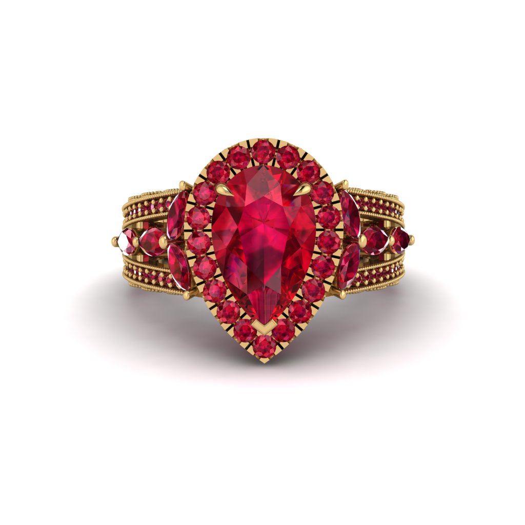 Ruby Imperial Blossom Engagement Ring - April No. 55