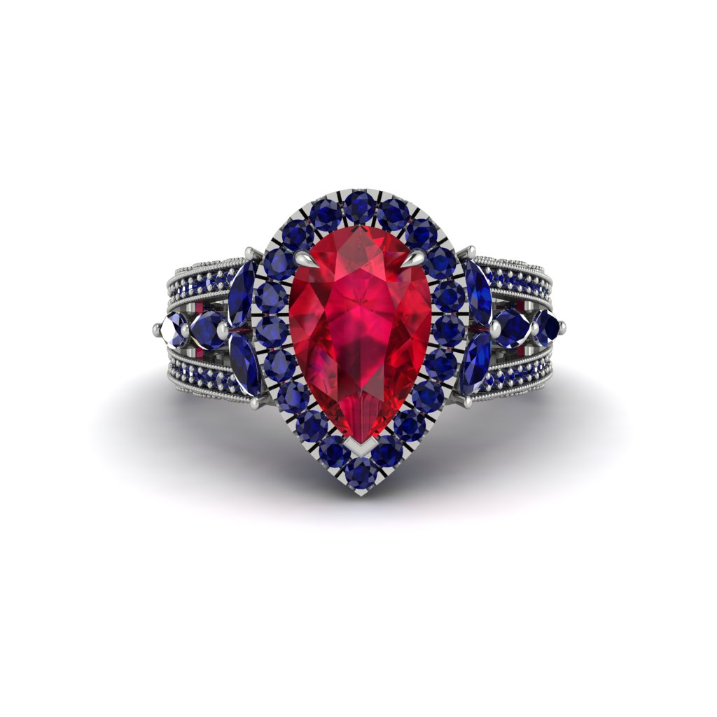 Ruby Imperial Blossom Engagement Ring - April No. 72