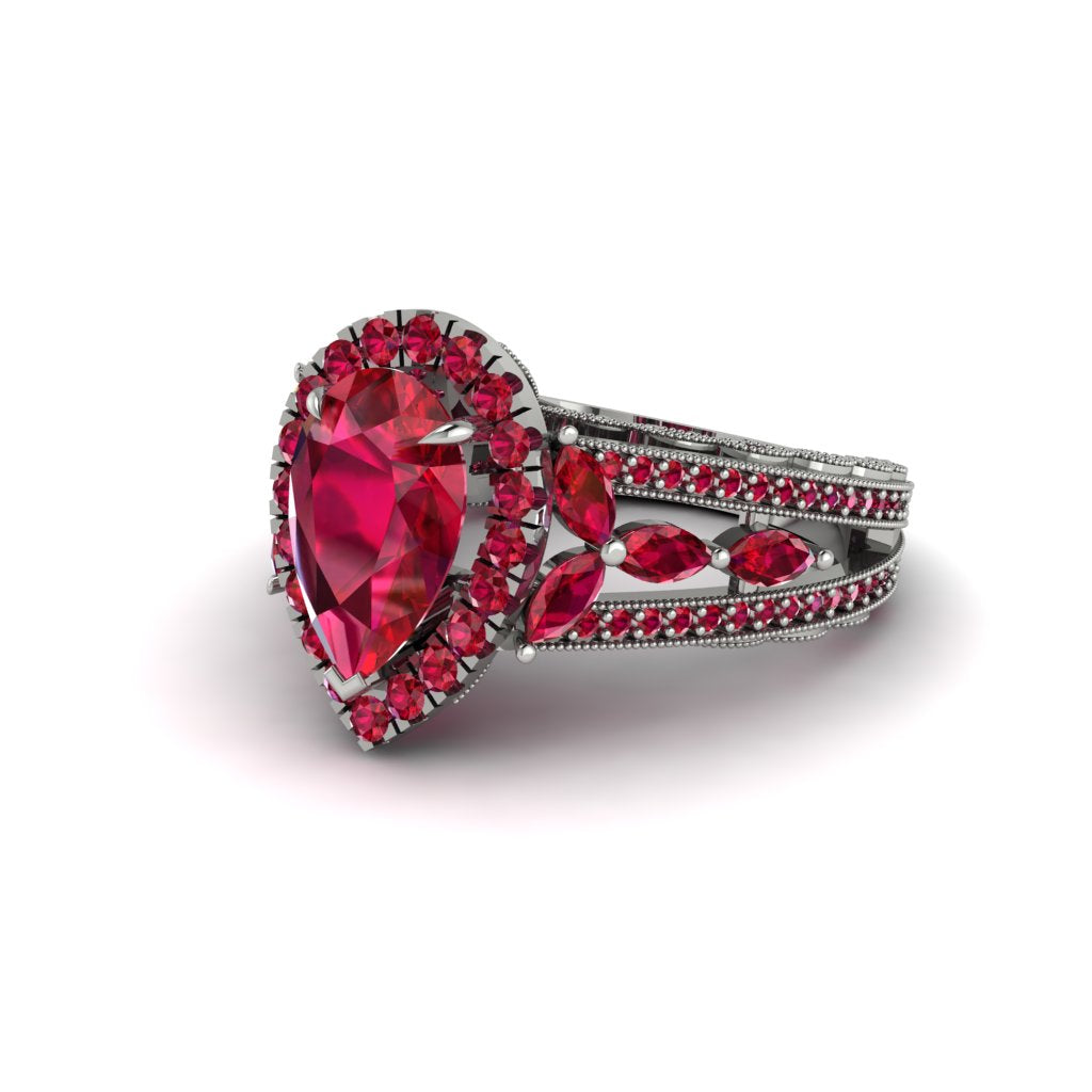 Ruby Imperial Blossom Engagement Ring - April No. 57