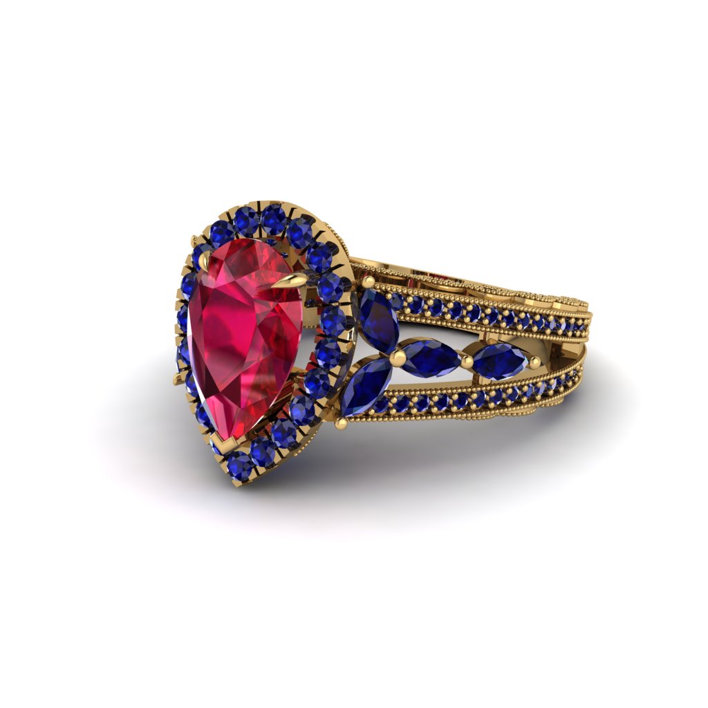 Ruby Imperial Blossom Engagement Ring - April No. 70
