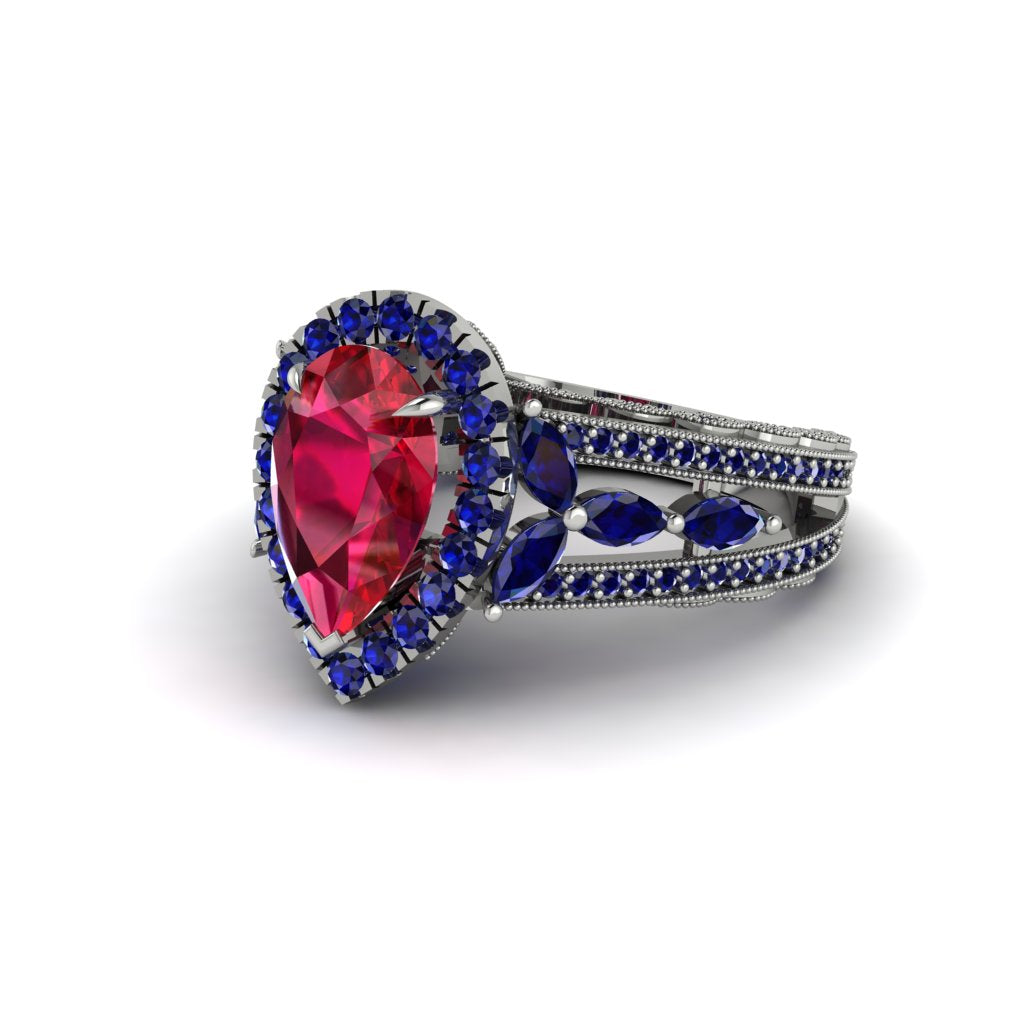 Ruby Imperial Blossom Engagement Ring - April No. 72
