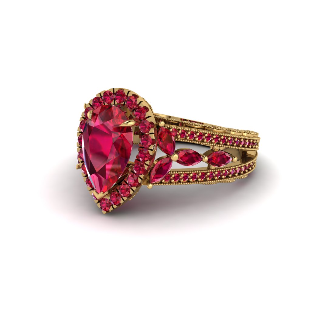 Ruby Imperial Blossom Engagement Ring - April No. 55