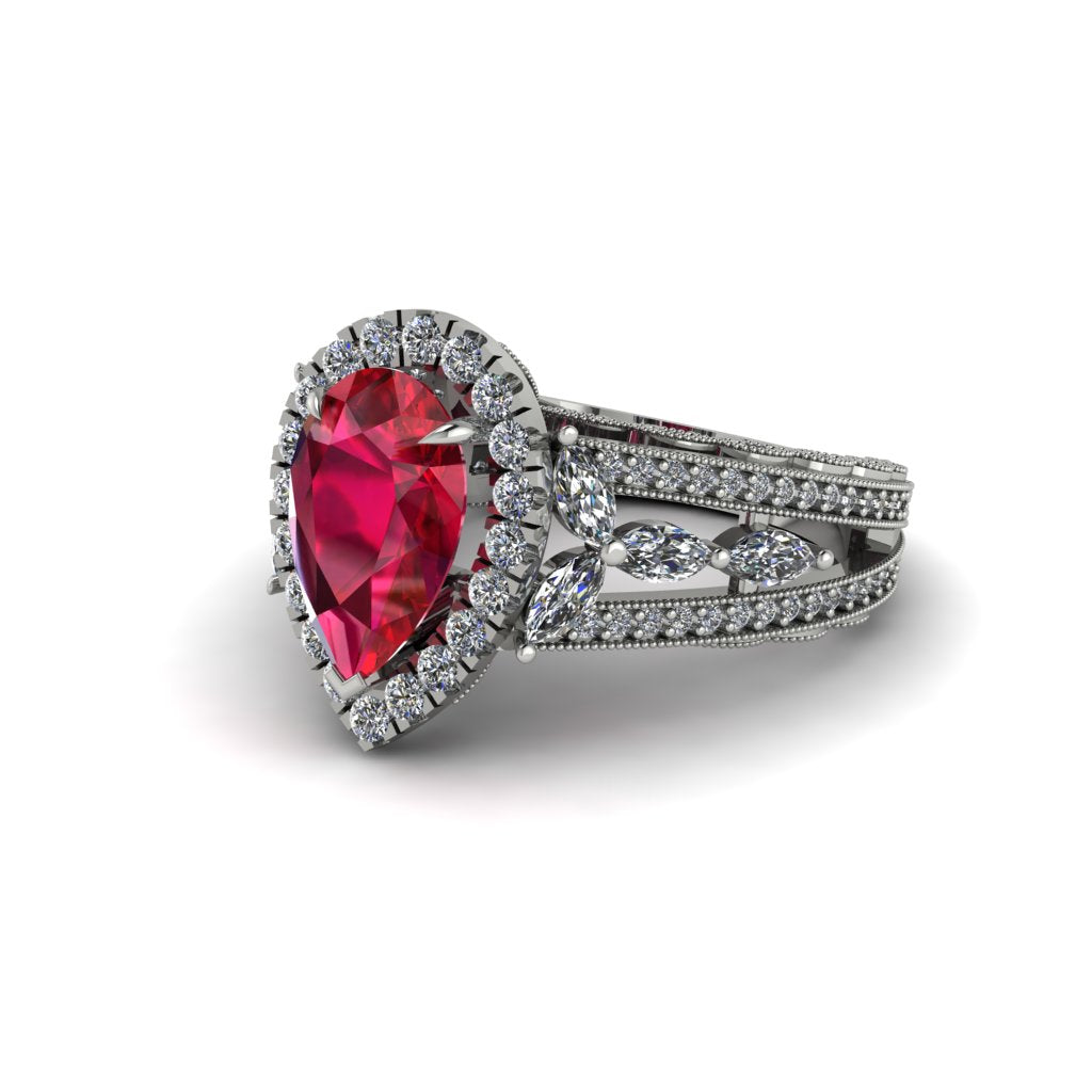Ruby Imperial Blossom Engagement Ring - April No. 12