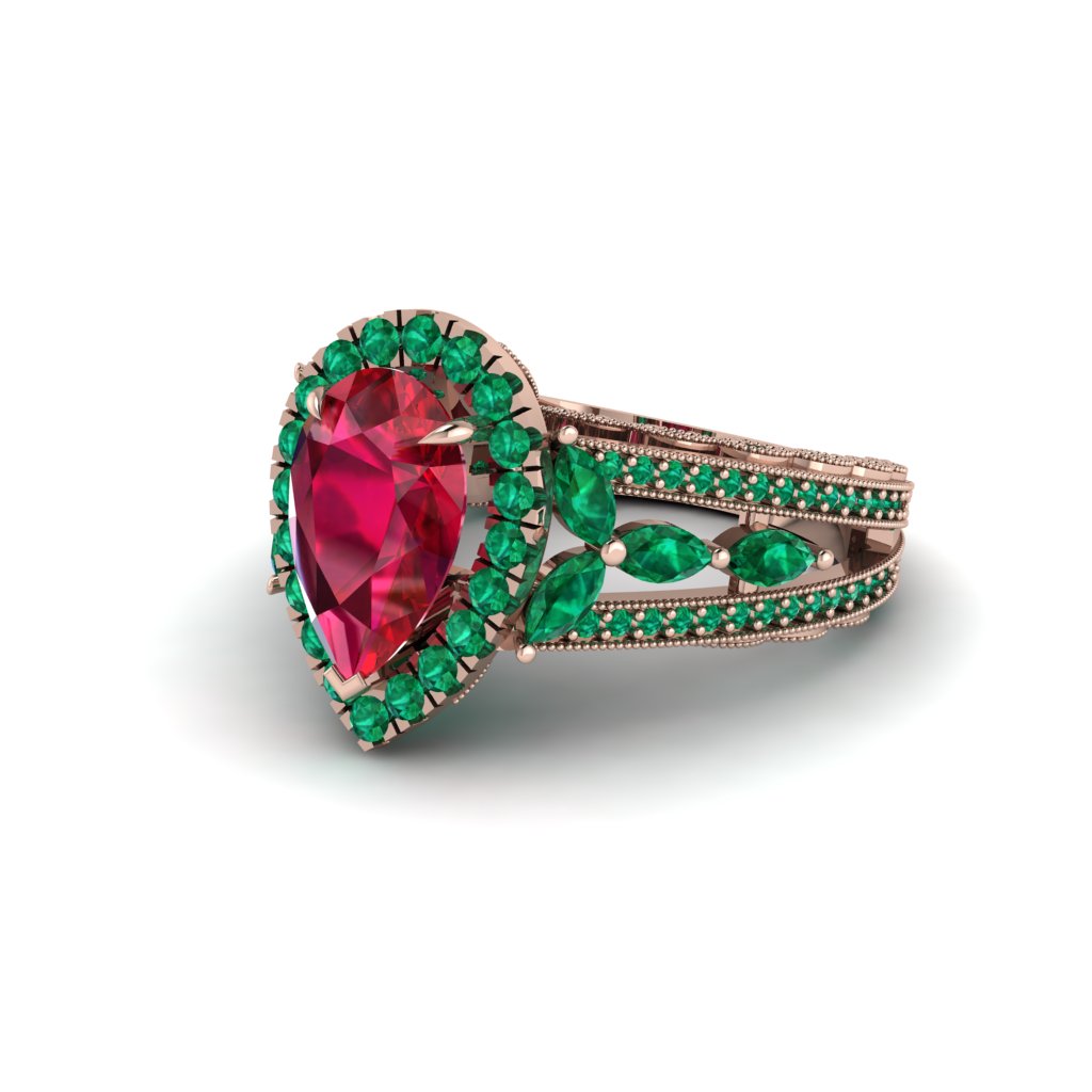 Ruby Imperial Blossom Engagement Ring - April No. 26