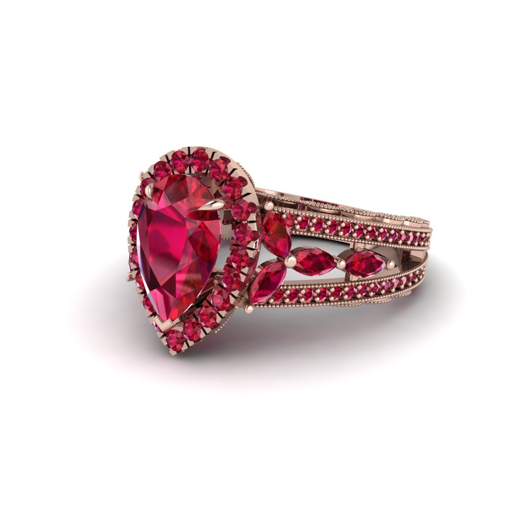 Ruby Imperial Blossom Engagement Ring - April No. 56