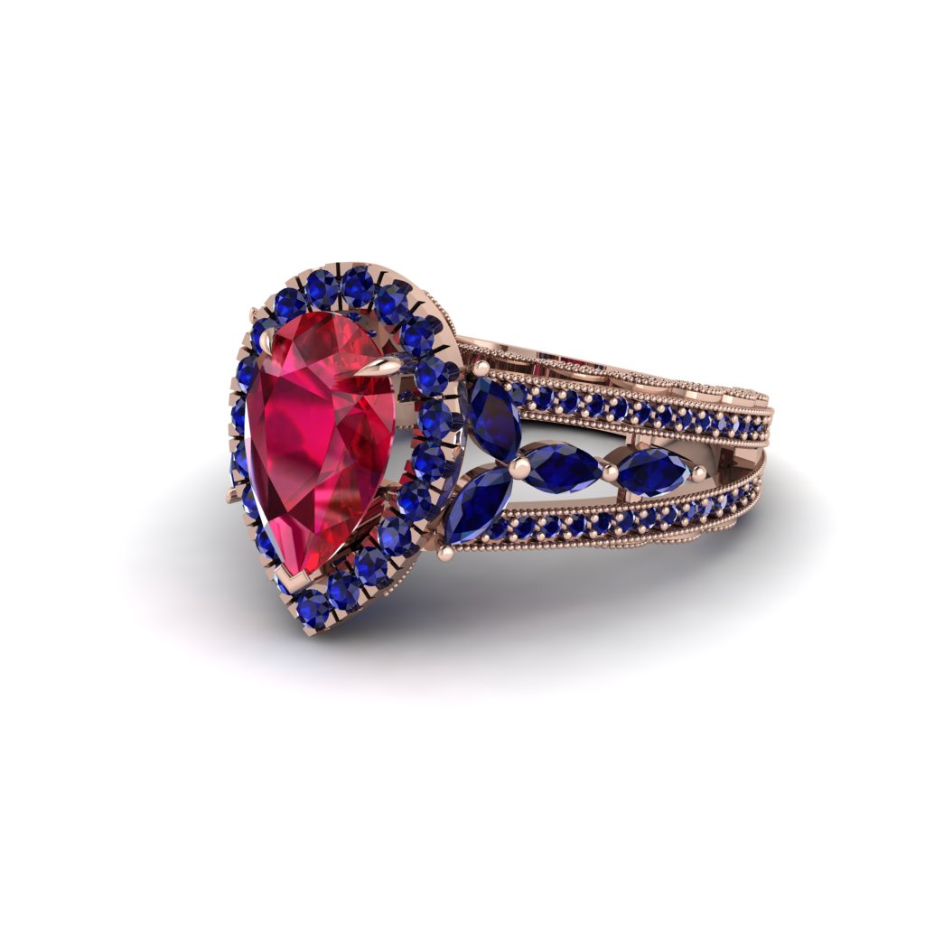 Ruby Imperial Blossom Engagement Ring - April No. 71