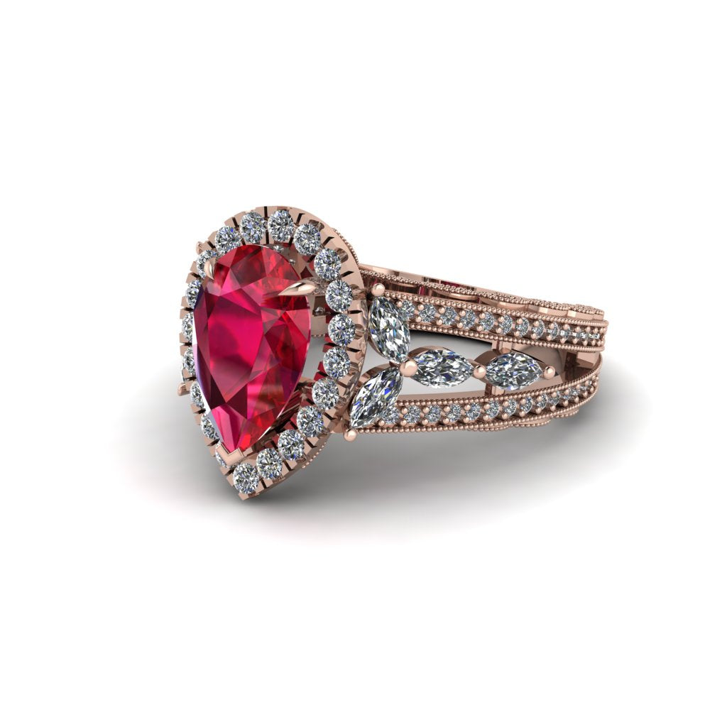Ruby Imperial Blossom Engagement Ring - April No. 11