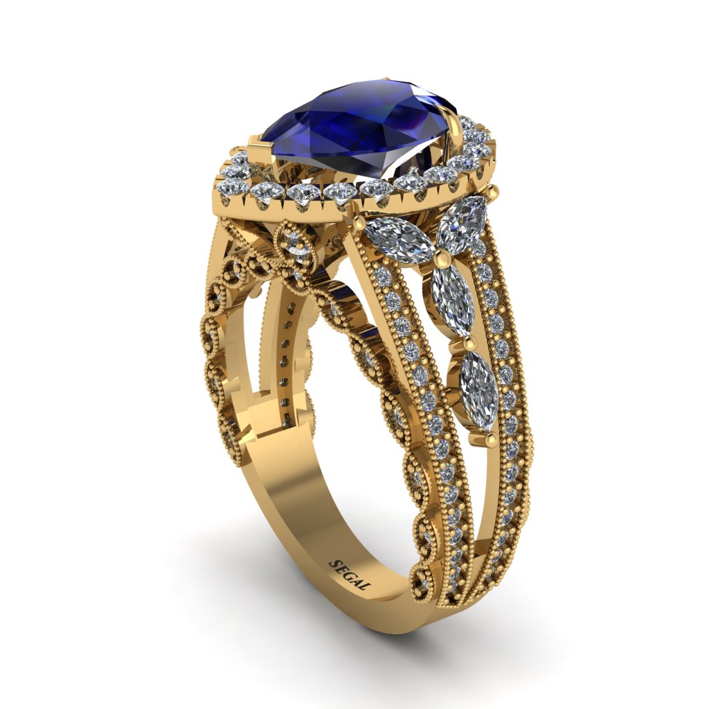 Sapphire Imperial Blossom Engagement Ring - April No. 13