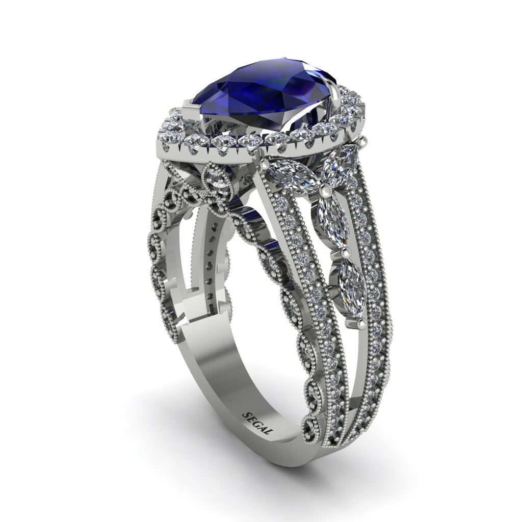 Sapphire Imperial Blossom Engagement Ring - April No. 15