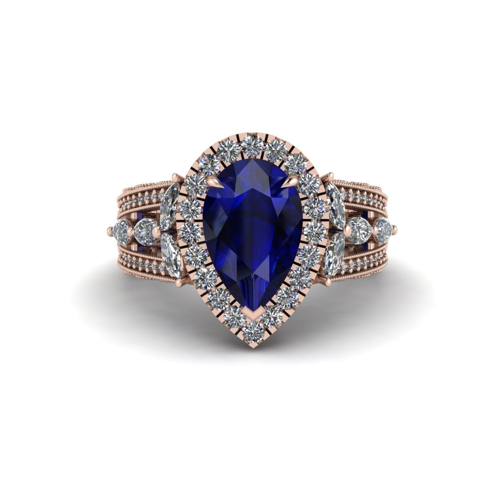 Sapphire Imperial Blossom Engagement Ring - April No. 14