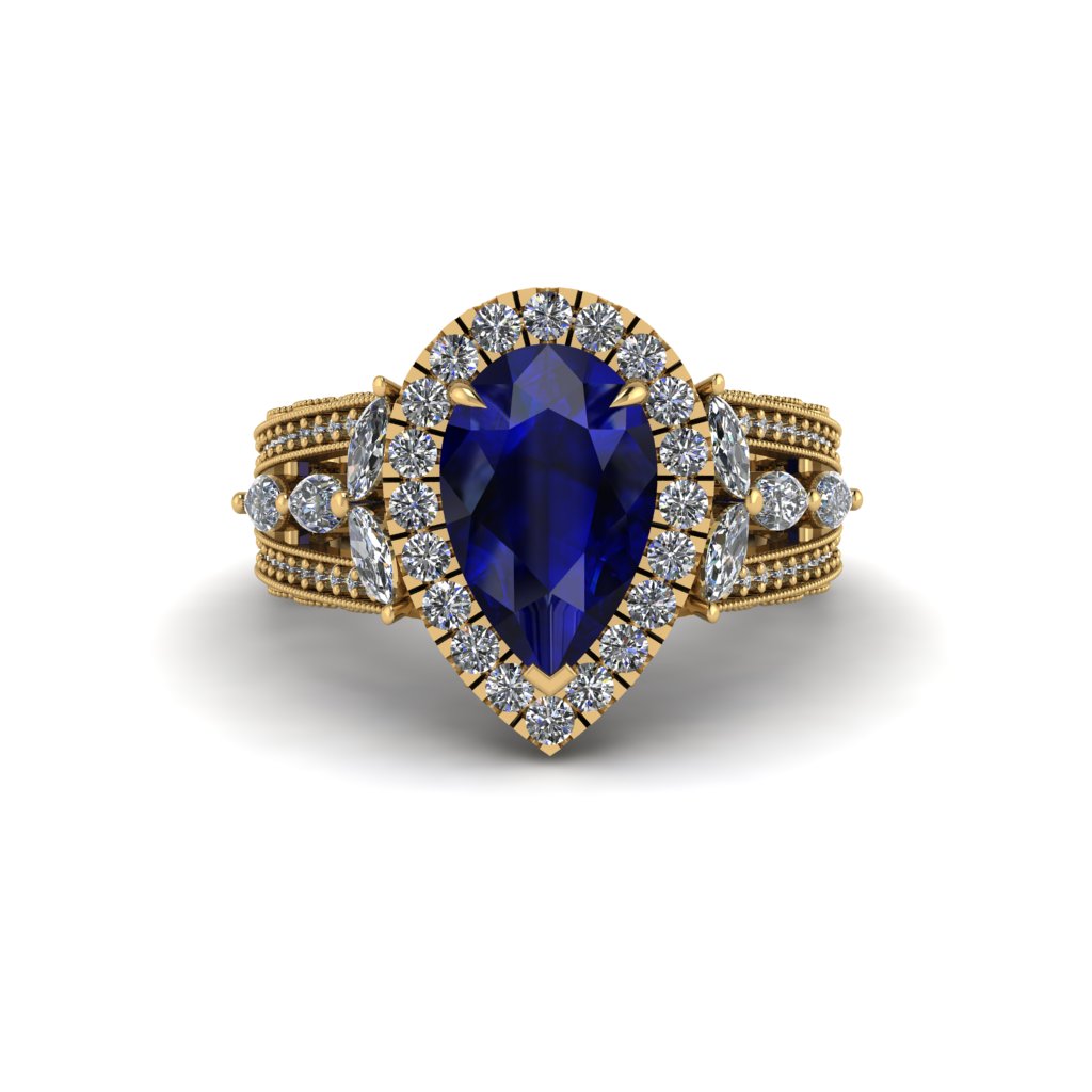 Sapphire Imperial Blossom Engagement Ring - April No. 13
