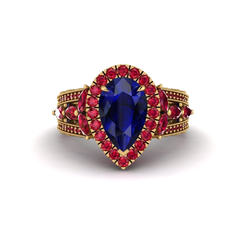 Sapphire Imperial Blossom Engagement Ring - April No. 58