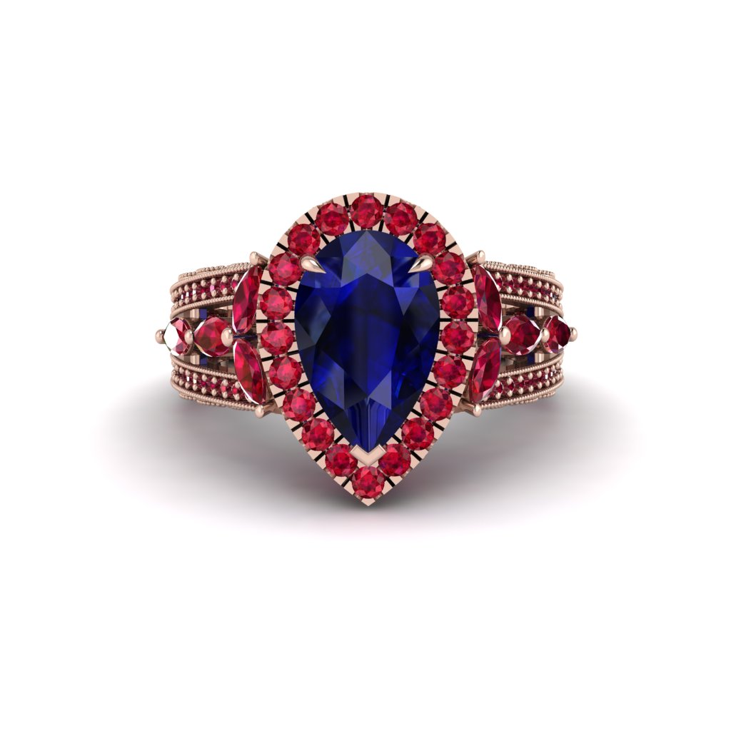 Sapphire Imperial Blossom Engagement Ring - April No. 59