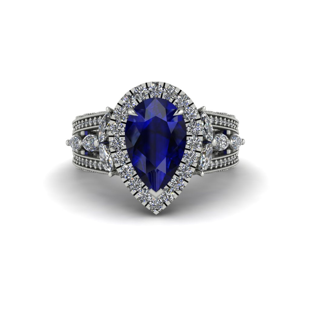 Sapphire Imperial Blossom Engagement Ring - April No. 15