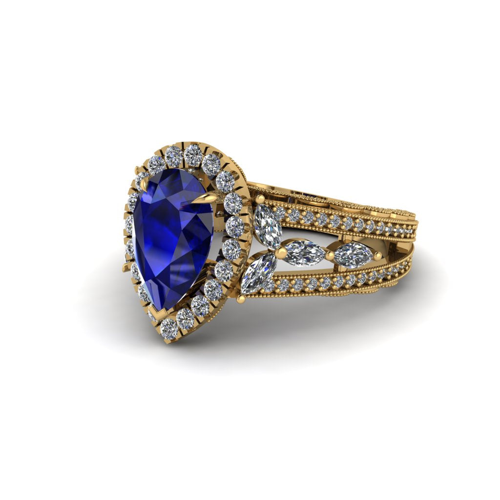 Sapphire Imperial Blossom Engagement Ring - April No. 13