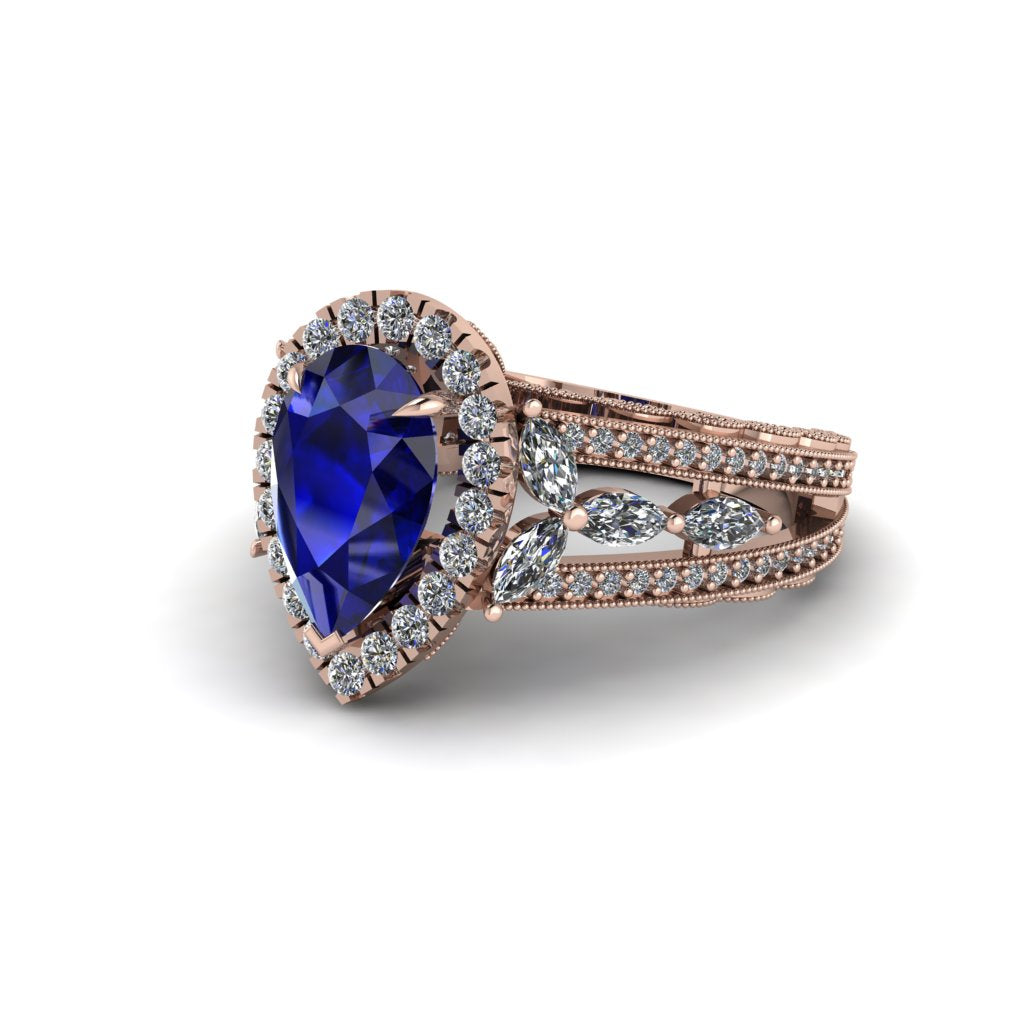 Sapphire Imperial Blossom Engagement Ring - April No. 14