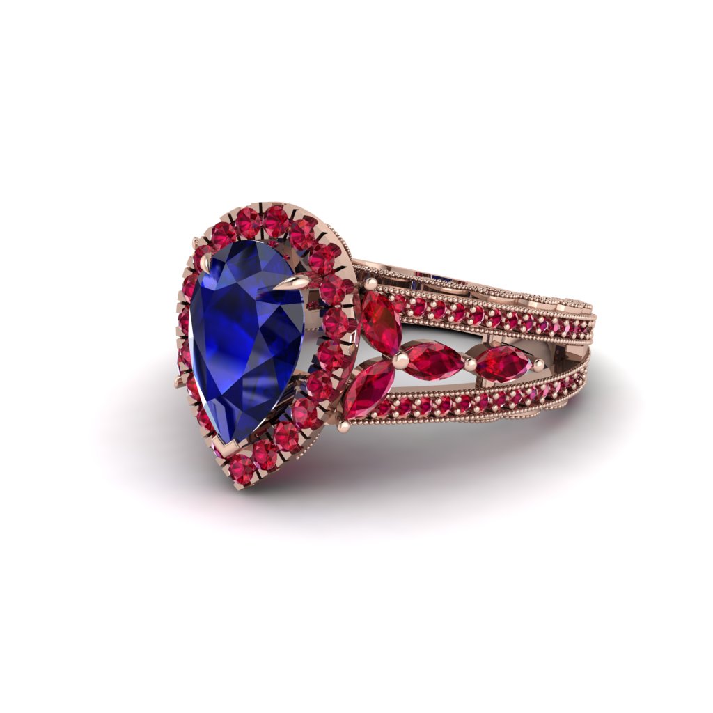 Sapphire Imperial Blossom Engagement Ring - April No. 59
