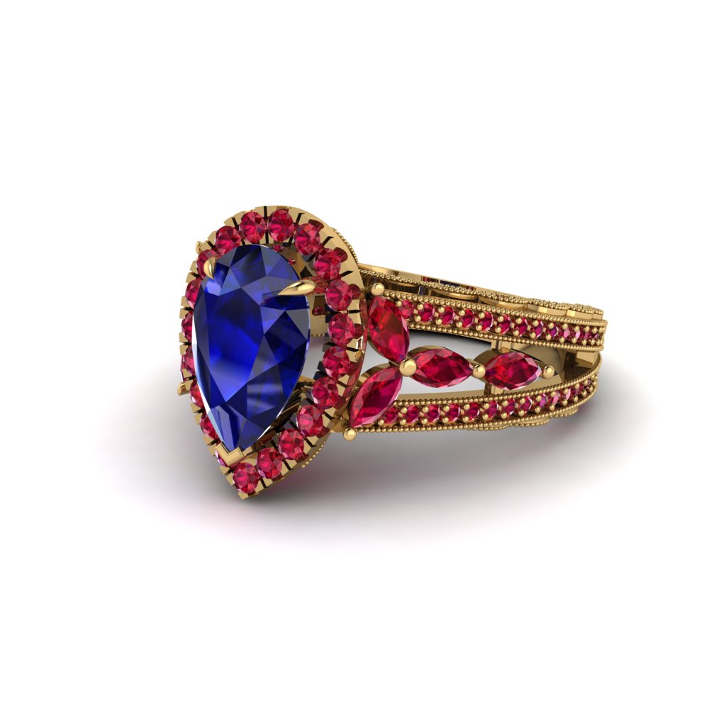 Sapphire Imperial Blossom Engagement Ring - April No. 58