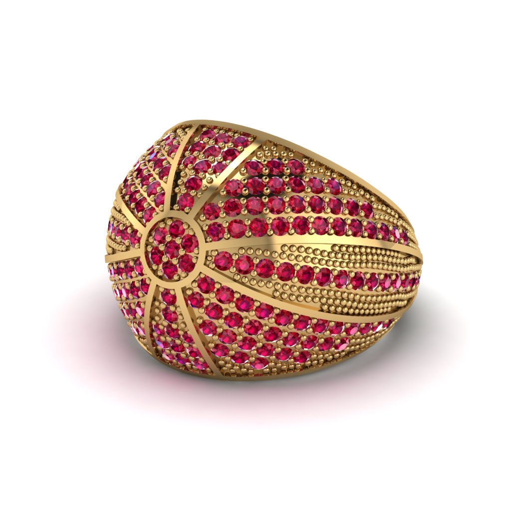 22K Ruby Imperial Radiance Gold Men's Ring - Fallon No. 1000