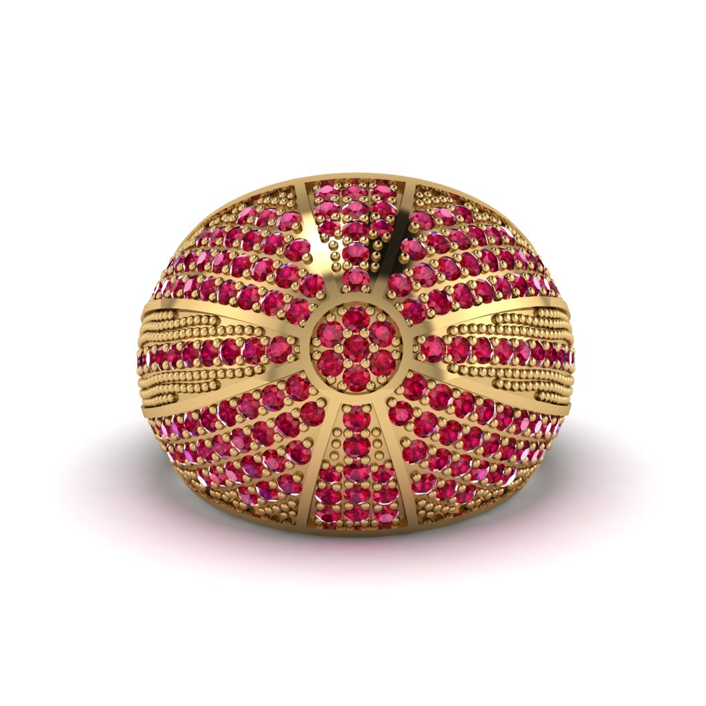 22K Ruby Imperial Radiance Gold Men's Ring - Fallon No. 1000