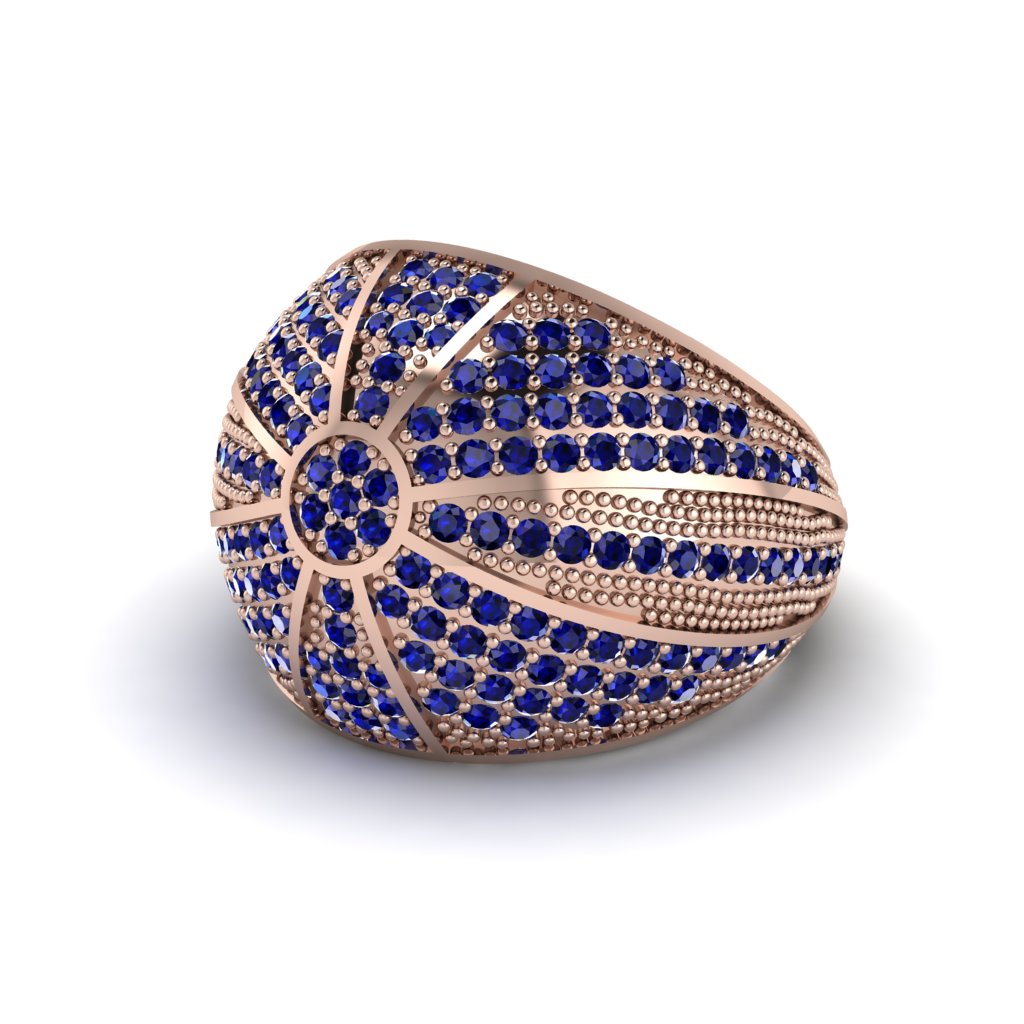Sapphire Imperial Radiance Gold Men's Ring - Fallon No. 14