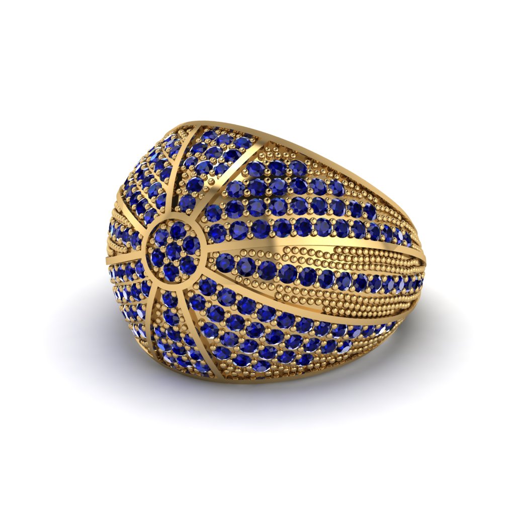 Sapphire Imperial Radiance Gold Men's Ring - Fallon No. 13
