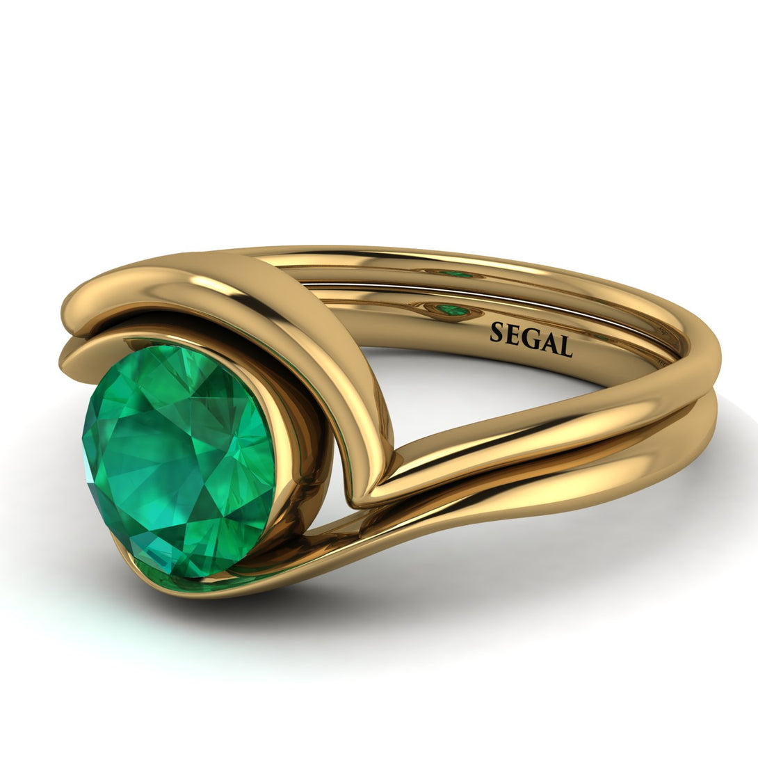 Emerald Infinity Solitare Bridal Set - Everly No. 4