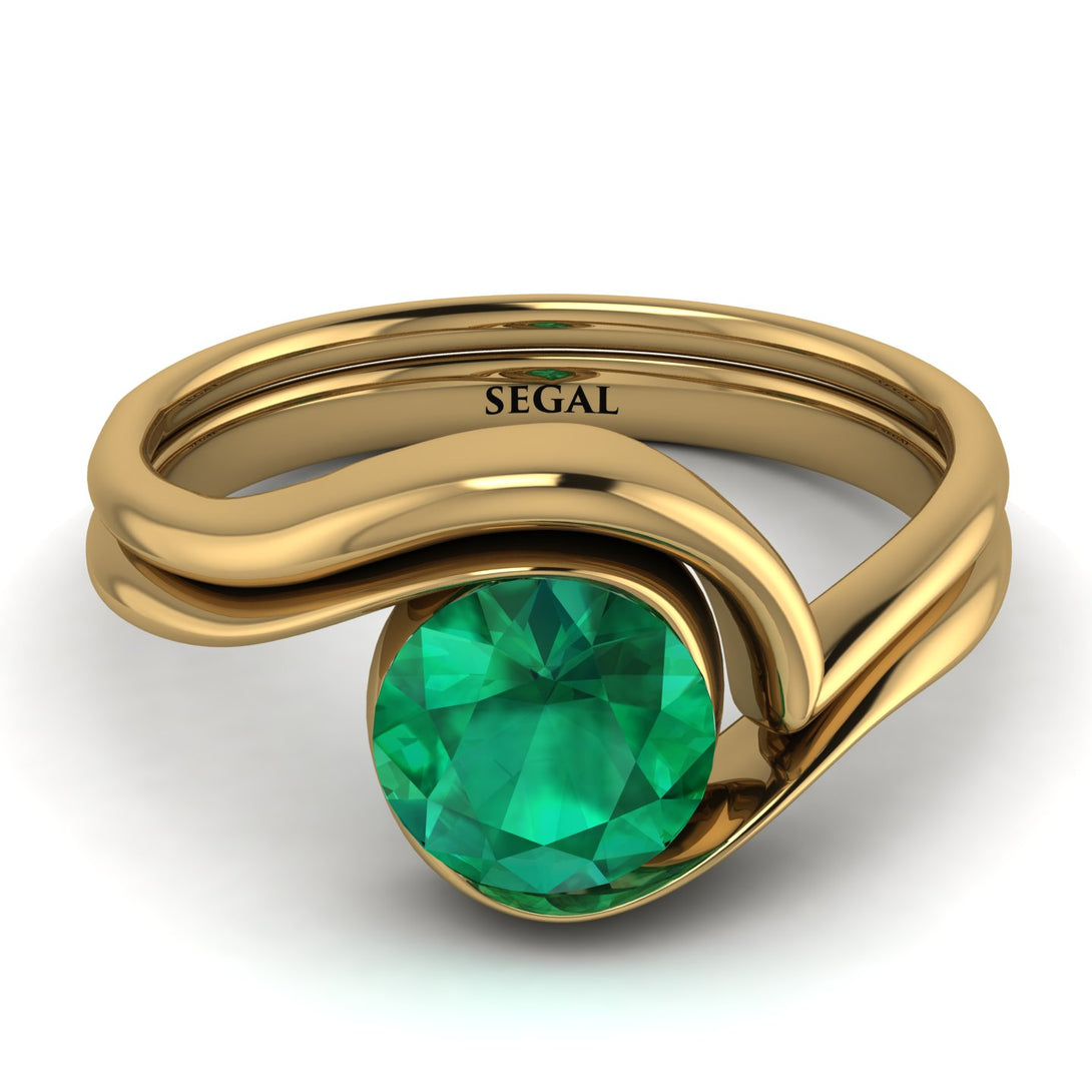 Emerald Infinity Solitare Bridal Set - Everly No. 4