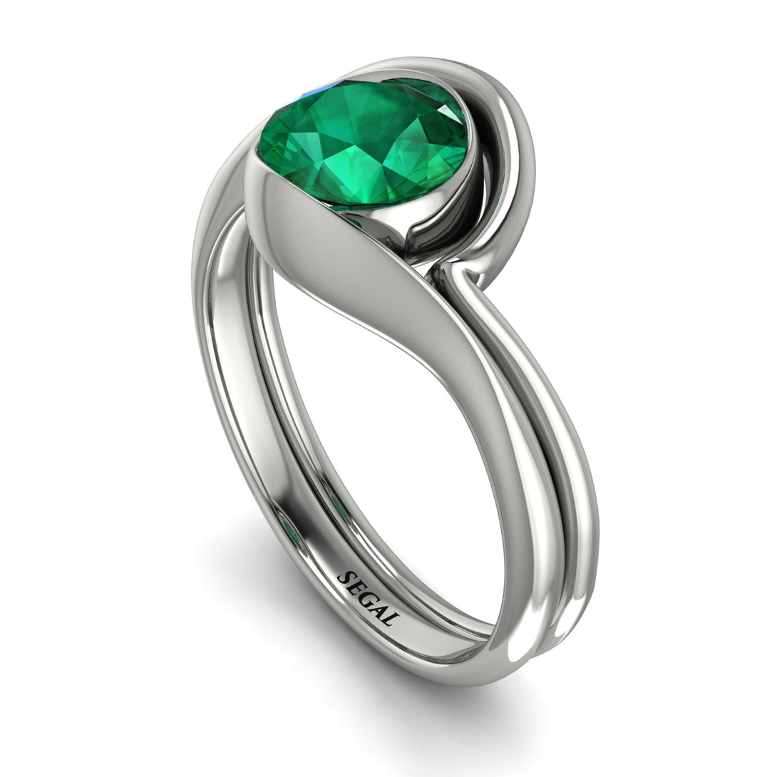 Emerald Infinity Solitare Bridal Set - Everly No. 6