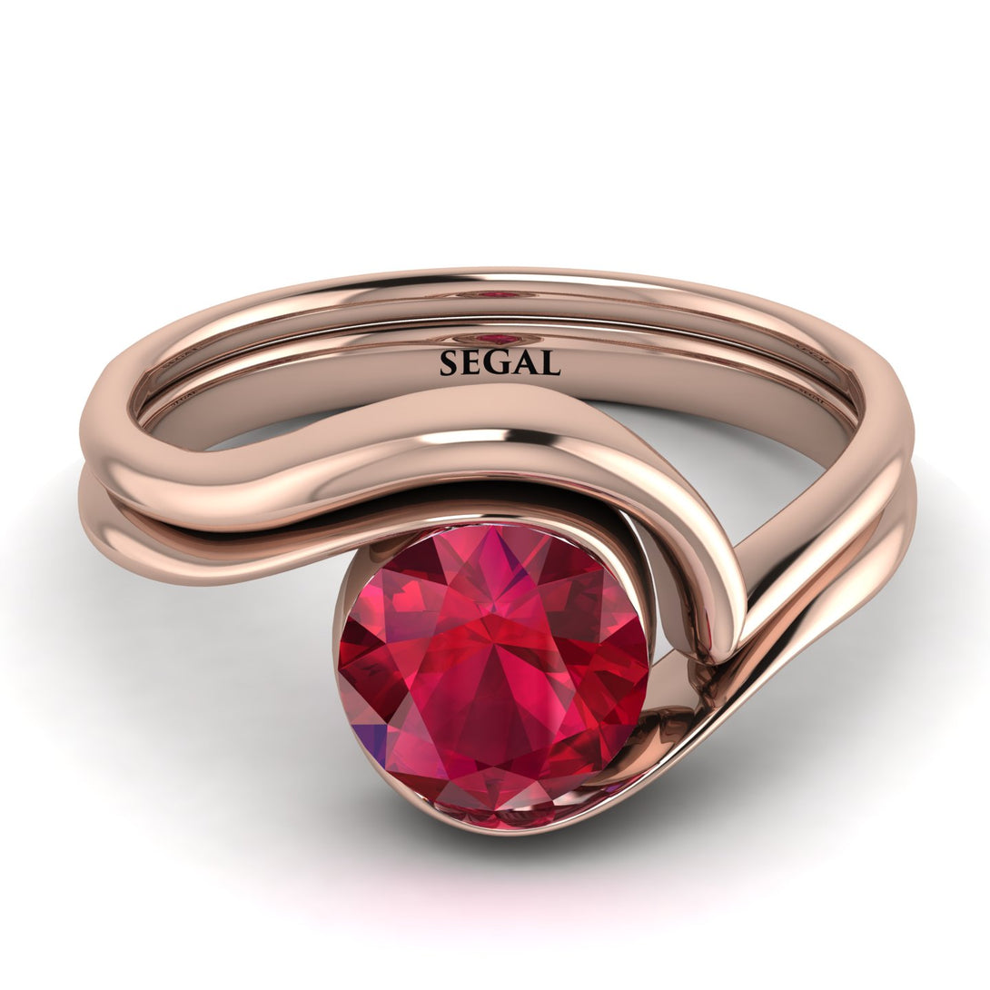 Ruby Infinity Solitare Bridal Set - Everly No. 11