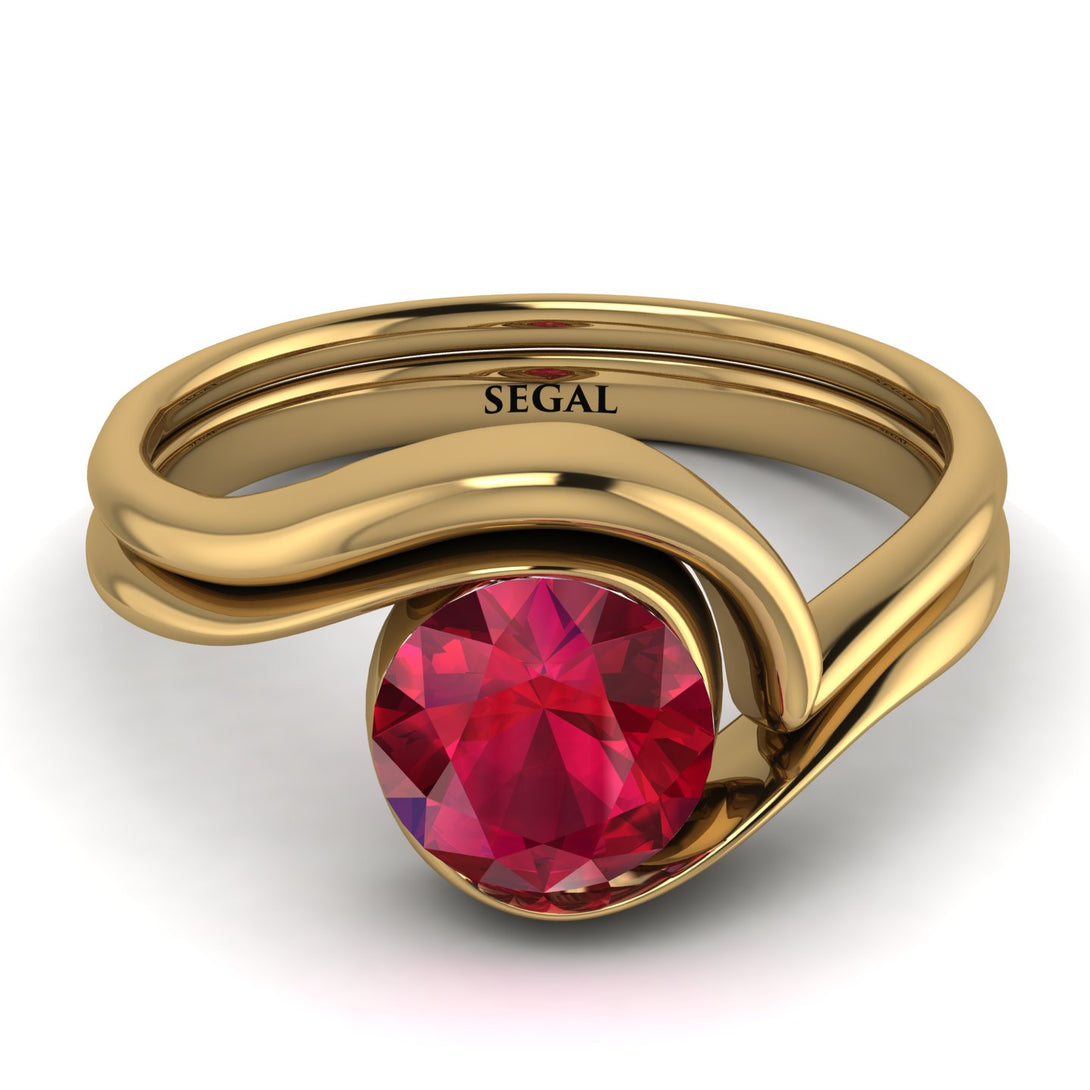 Ruby Infinity Solitare Bridal Set - Everly No. 10