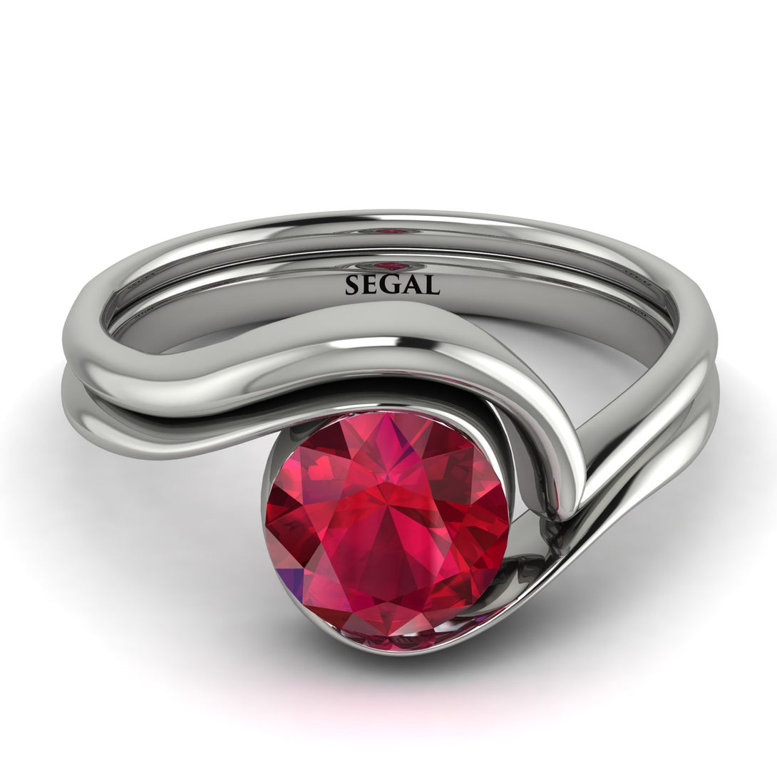 Ruby Infinity Solitare Bridal Set - Everly No. 12