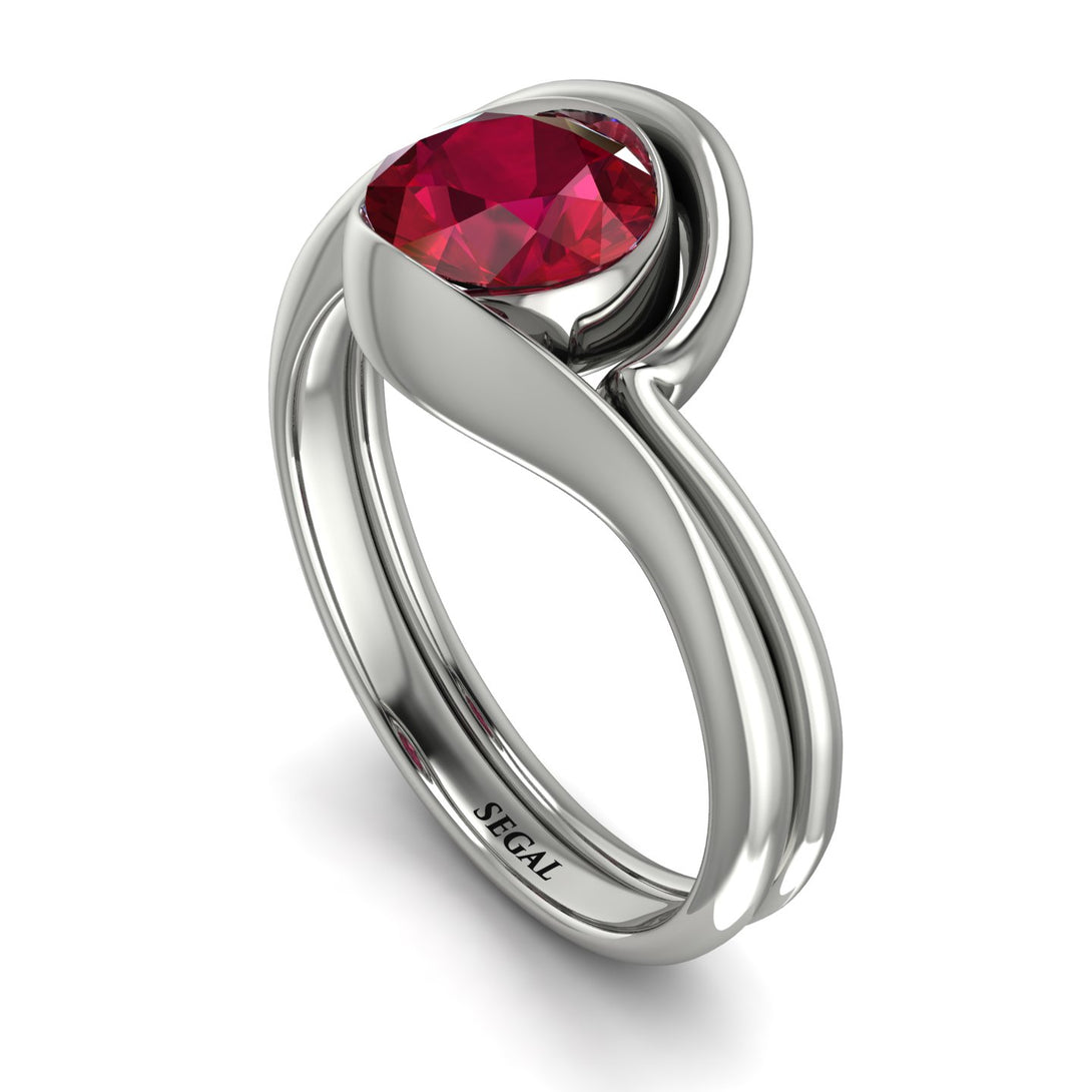 Ruby Infinity Solitare Bridal Set - Everly No. 12