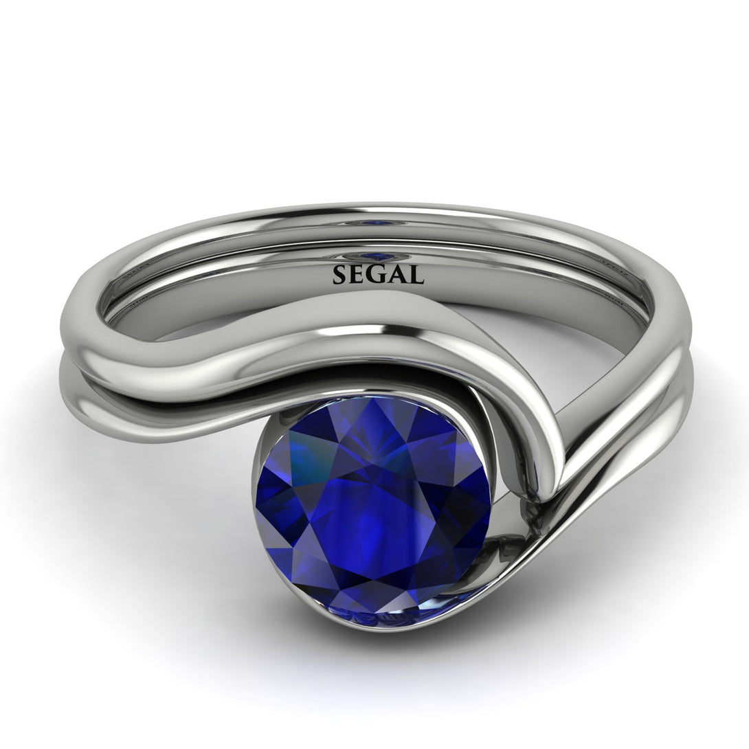 Sapphire Infinity Solitare Bridal Set - Everly No. 15
