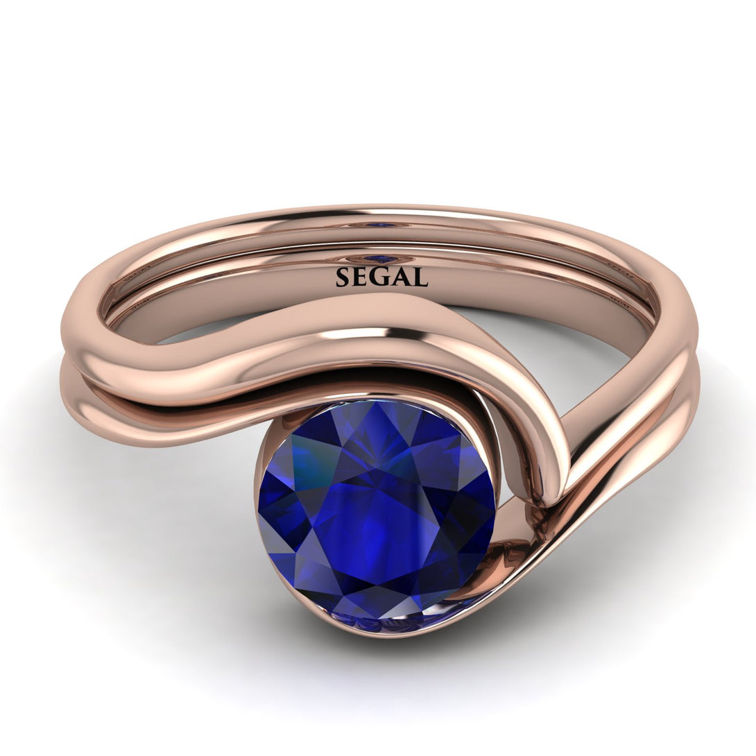 Sapphire Infinity Solitare Bridal Set - Everly No. 14