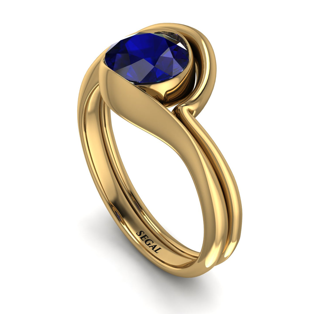 Sapphire Infinity Solitare Bridal Set - Everly No. 13